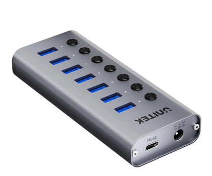 Hub USB UNITEK Hub USB-A 7 portów z wyłącznikami H1314A01-EU